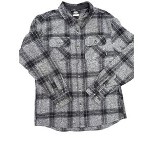 Colorado Clothing Mens Plaid Flannel Button Up Shirt L G Gray Black Long Sleeve